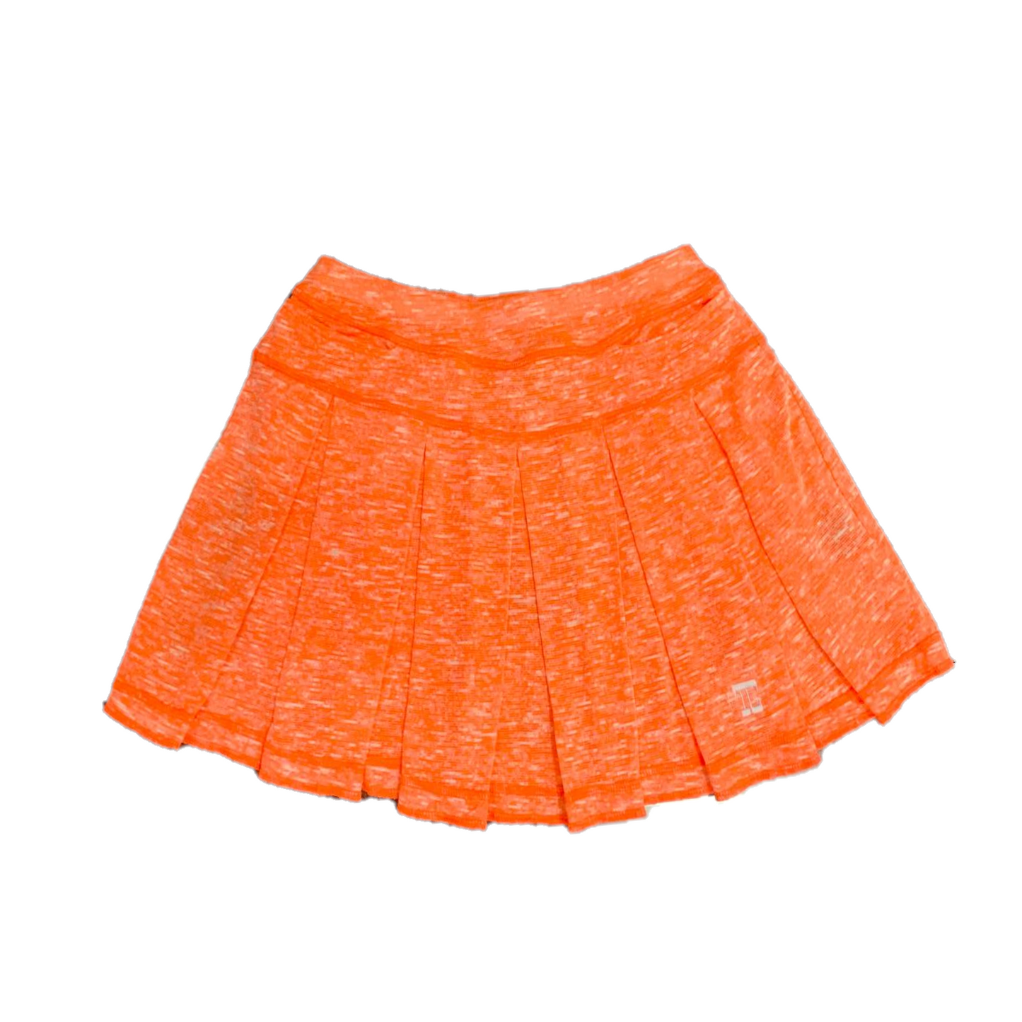 LS-085C || Skirt orange stabilo with 2 straight cut front pocket and all around swing pleats