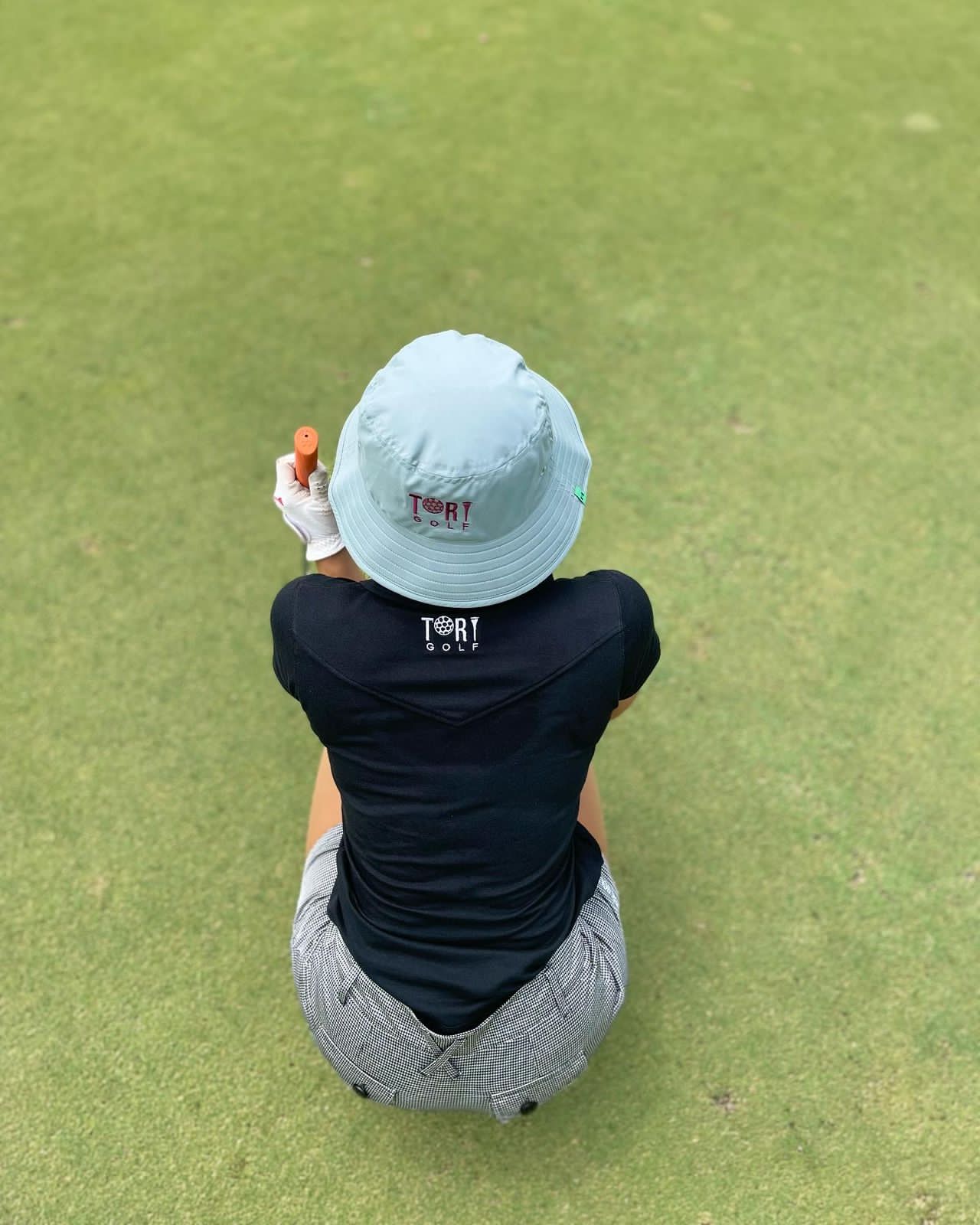 LT-105A || Ladies Top Black Short Sleeve Textured Cloth One Concealed Side Seam Pocket Featured Overlocked Shoulder V Saddle