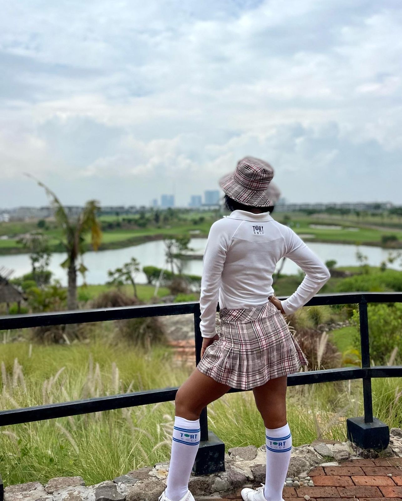 LT-104B || Ladies Top Long Raglan Sleeve Off White One Concealed Side Seam Pocket & Concealed Button Collar