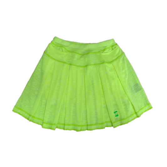 LS-085A || Skirt lime green with 2 straight cut front pocket and all around swing pleats