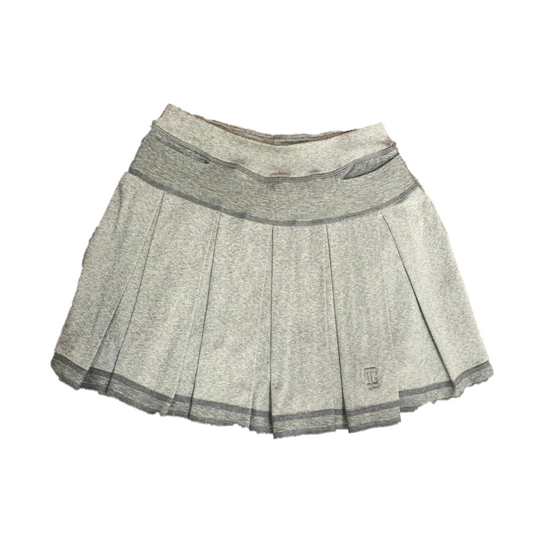 LS-085B || Skirt pewter grey with 2 straight cut front pocket and all around swing pleats