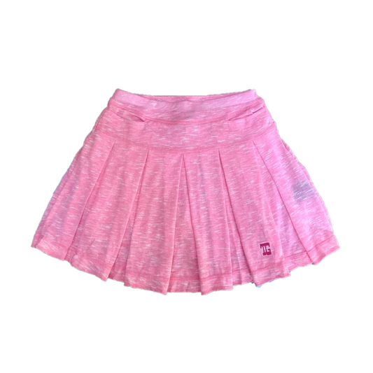 LS-085 || Skirt mid pink with 2 straight cut front pocket and all around swing pleats