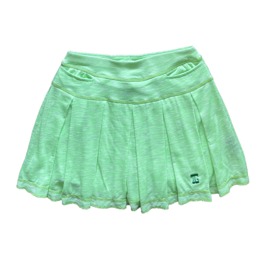 LS-085D || Skirt green stabilo with 2 Stright cut front pocket and all-around swing pleats