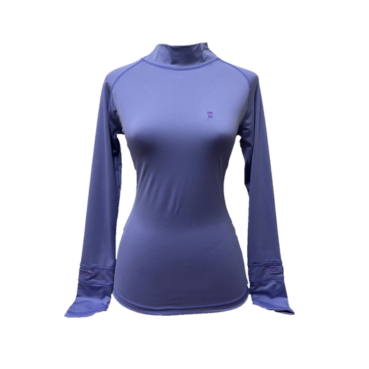 LT-117A || Ladies Top Long Sleeve Plain Mauve Turtleneck Soft Feel