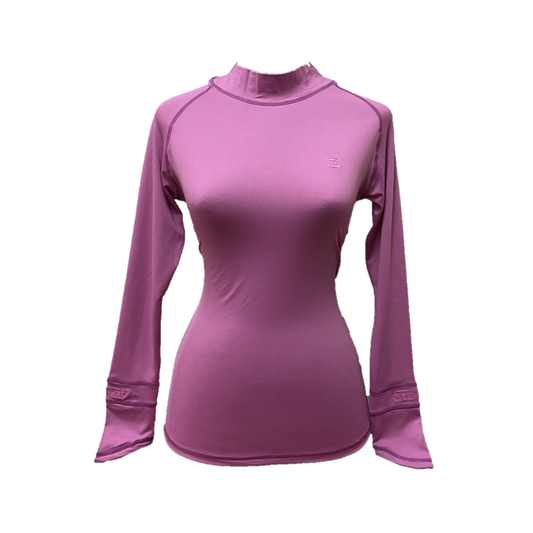 LT-117D || Ladies Top Long Sleeve Plain Pink Turtleneck Soft Feel