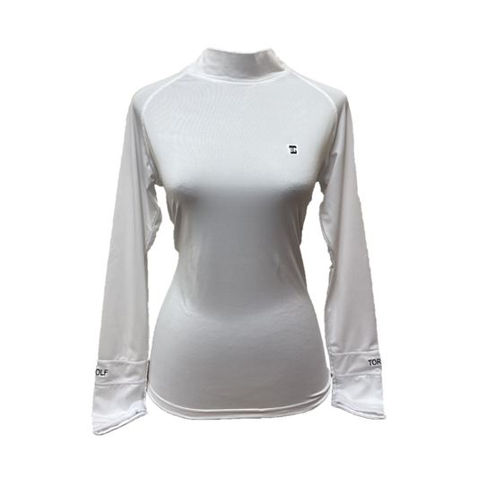 LT-117E || Ladies Top Long Sleeve Plain White Turtleneck Soft Feel