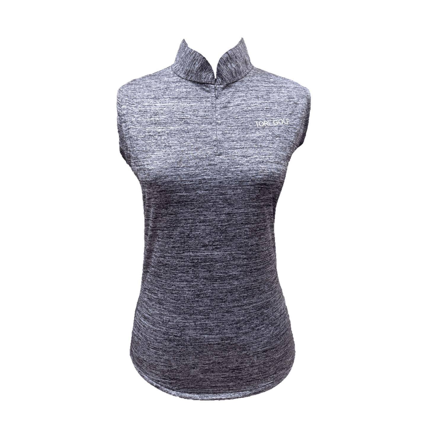 LT-127A || Ladies Top Grey Two-tone Black Sleeveless and V-Neck Fastened