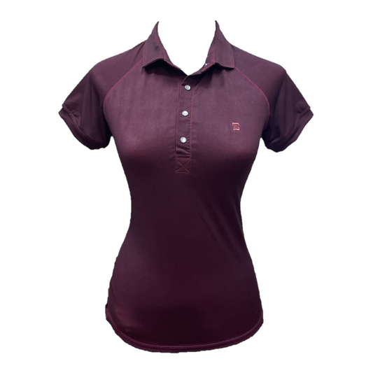 LT-138C || Ladies Top Short Sleeve Black Raspberry and Snap Pearl Buttons