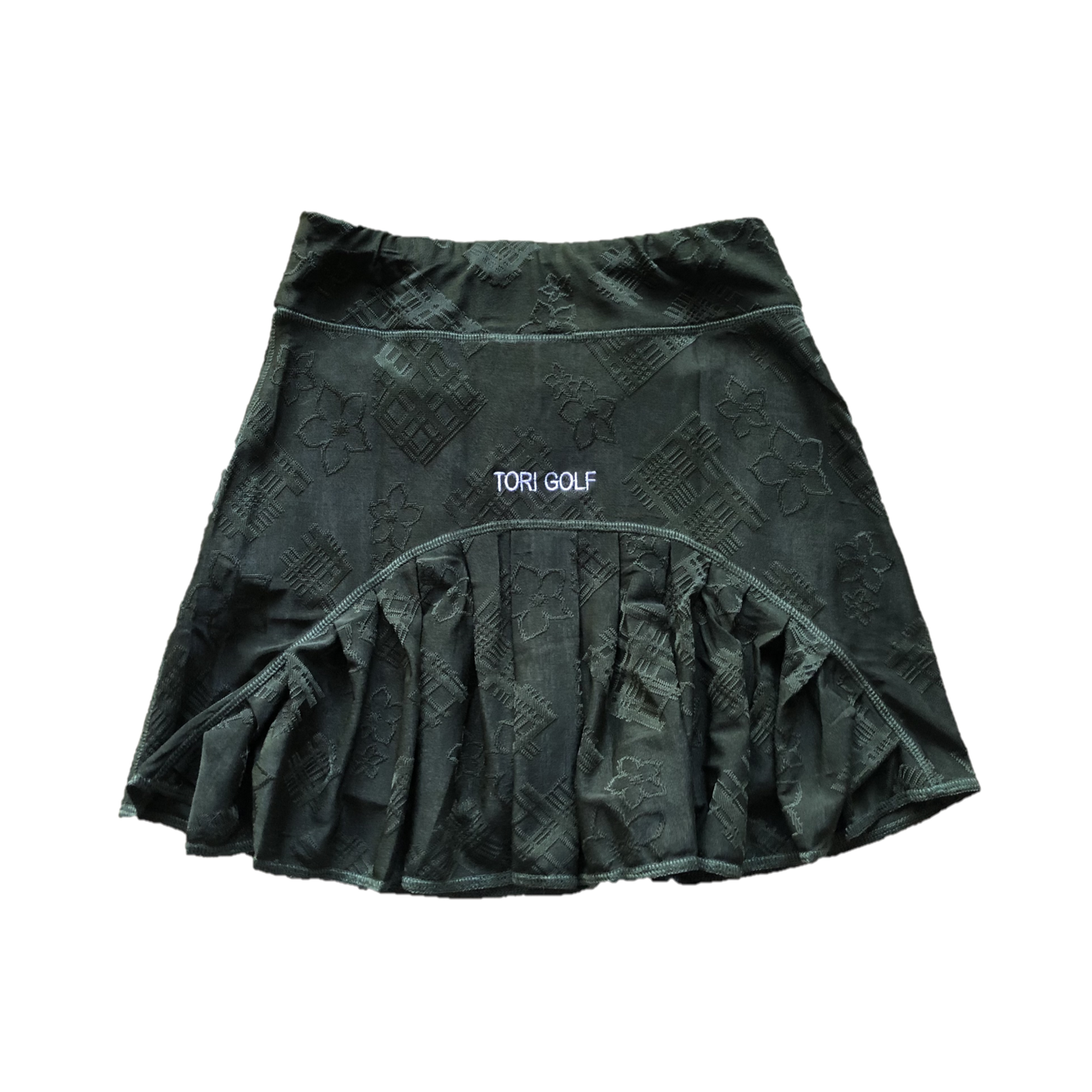 LS-042A || Skirt Swing Style Soft  Bottle Green  Embossed & Pleats