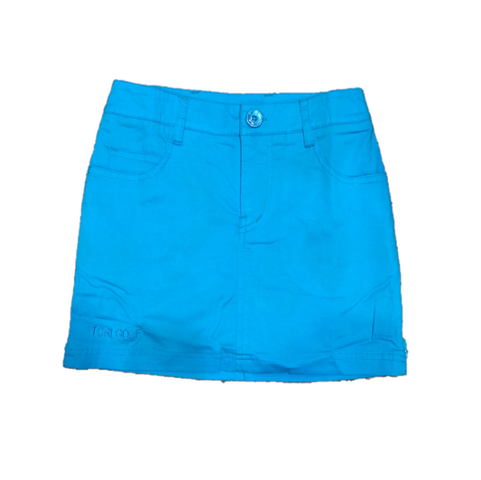 LS-021G || Skirt Bright Blue With 2 Round Pocket, 2 Rear Patch Pockets Round Zipper And 2 Zipped Side Vents.