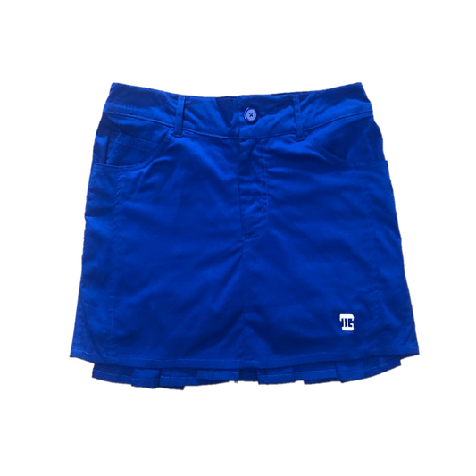 LS-044H || Skirt Royale Blue with 2 Stitched Round Front Pocket & Pleated Rear Panel