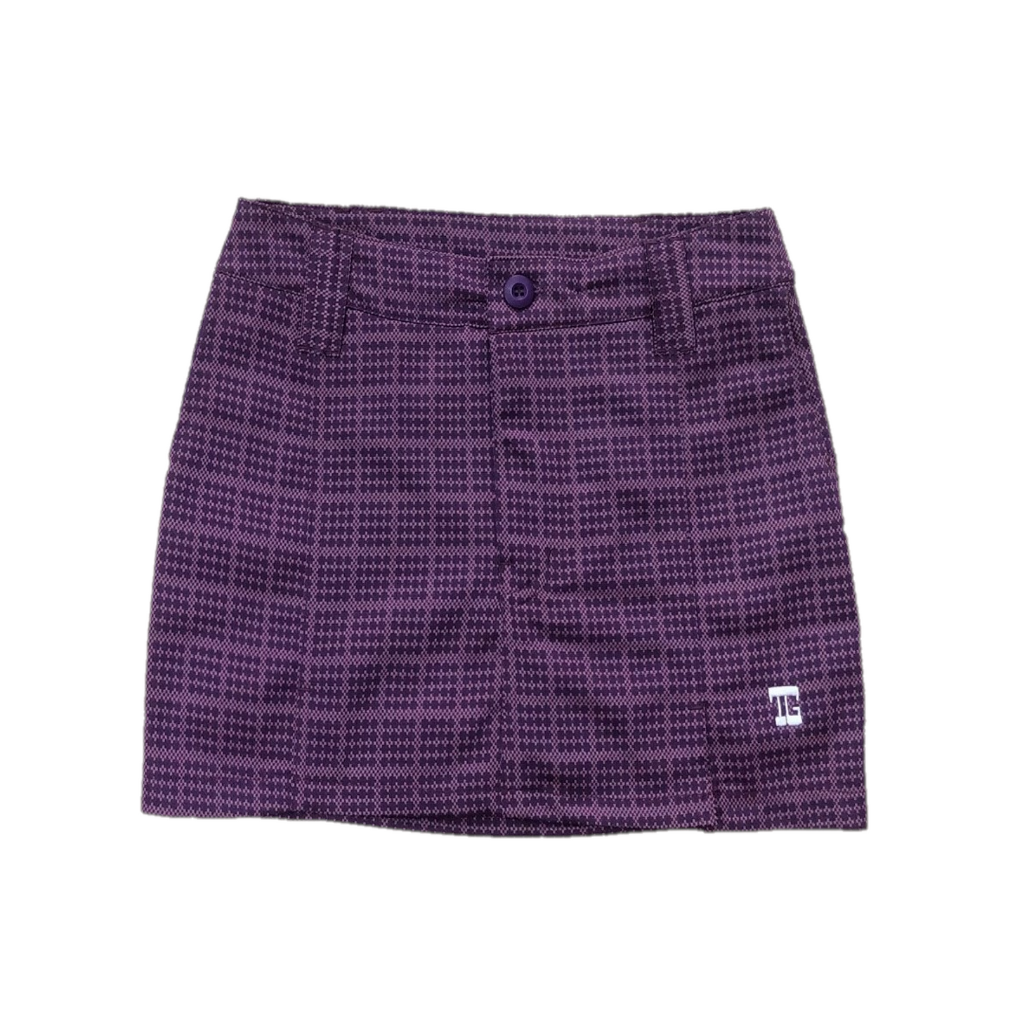 LS-056 || Ladies Skirt Dark Purple with Dark Small Joined Squared.