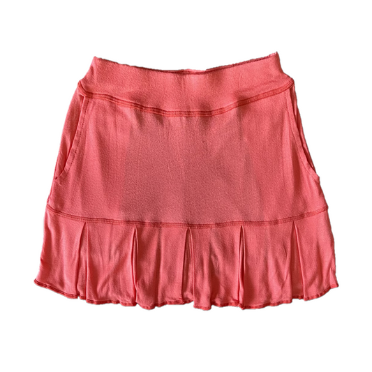 LS-064A || Skirt ultra soft feel  tangerine with all around swing pleats and 2 rear pockets