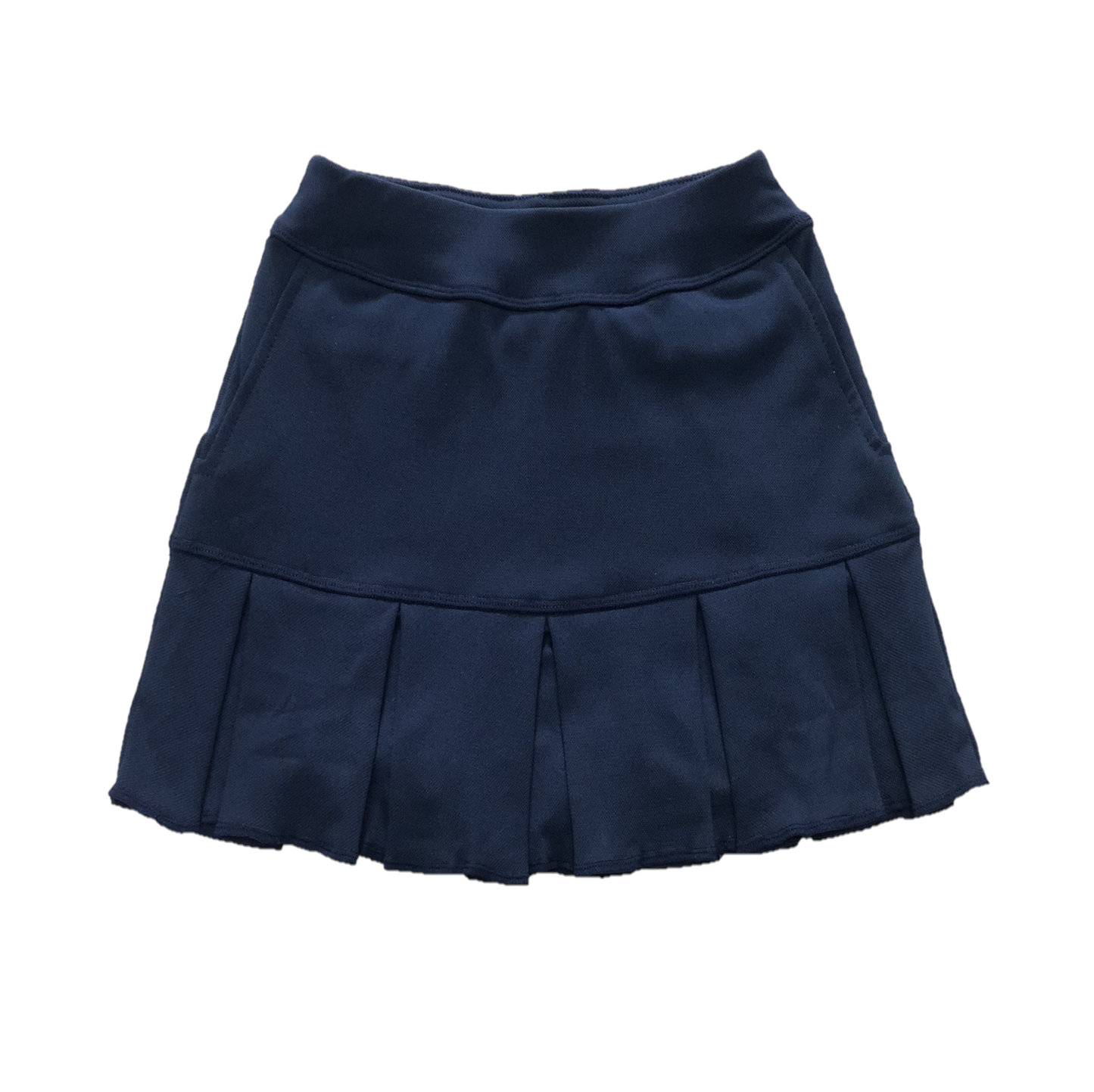 LS-064E || Skirt Navy Blue with 2 Rear Pockets and Pleated Hem