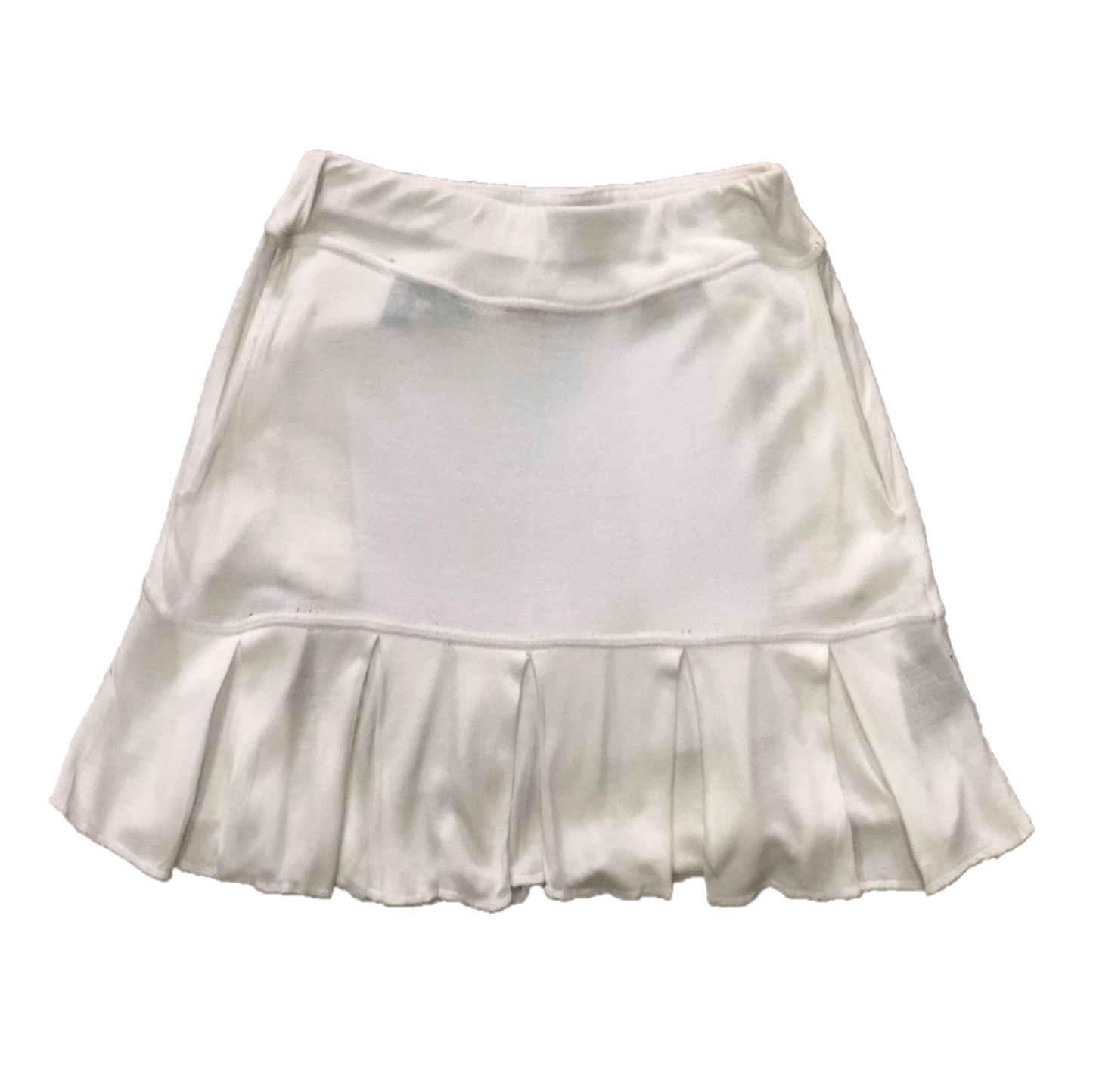 LS-064 || Skirt Ultra Soft Feel White With All Around Swing Pleats and 2 Rear Pockets