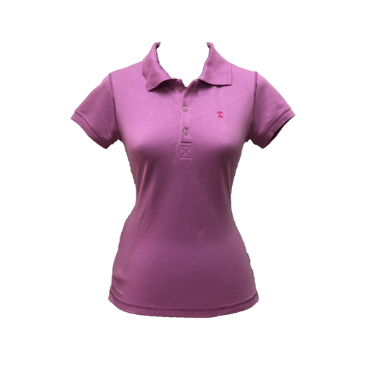 LT-105B || Ladies Top Super Pink Short Sleeve Texture Cloth One Concealed Side Same Pocket Featured Overlock Shoulder V Saddle