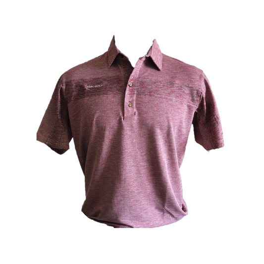 MT-017C || Men Top Maroon with Fine White Horizontal  Wave.