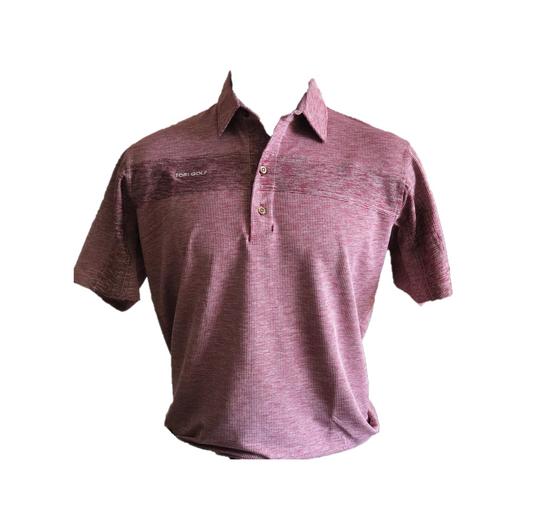 MT-017C || Men Top Maroon with Fine White Horizontal Wave.